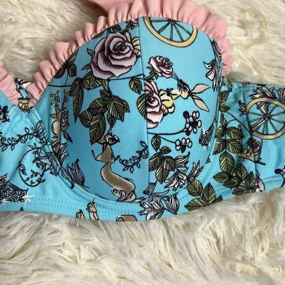 Disney Sleeping Beauty Flowers & Friends Halter Swim Top Size XS New - Picture 4 of 8